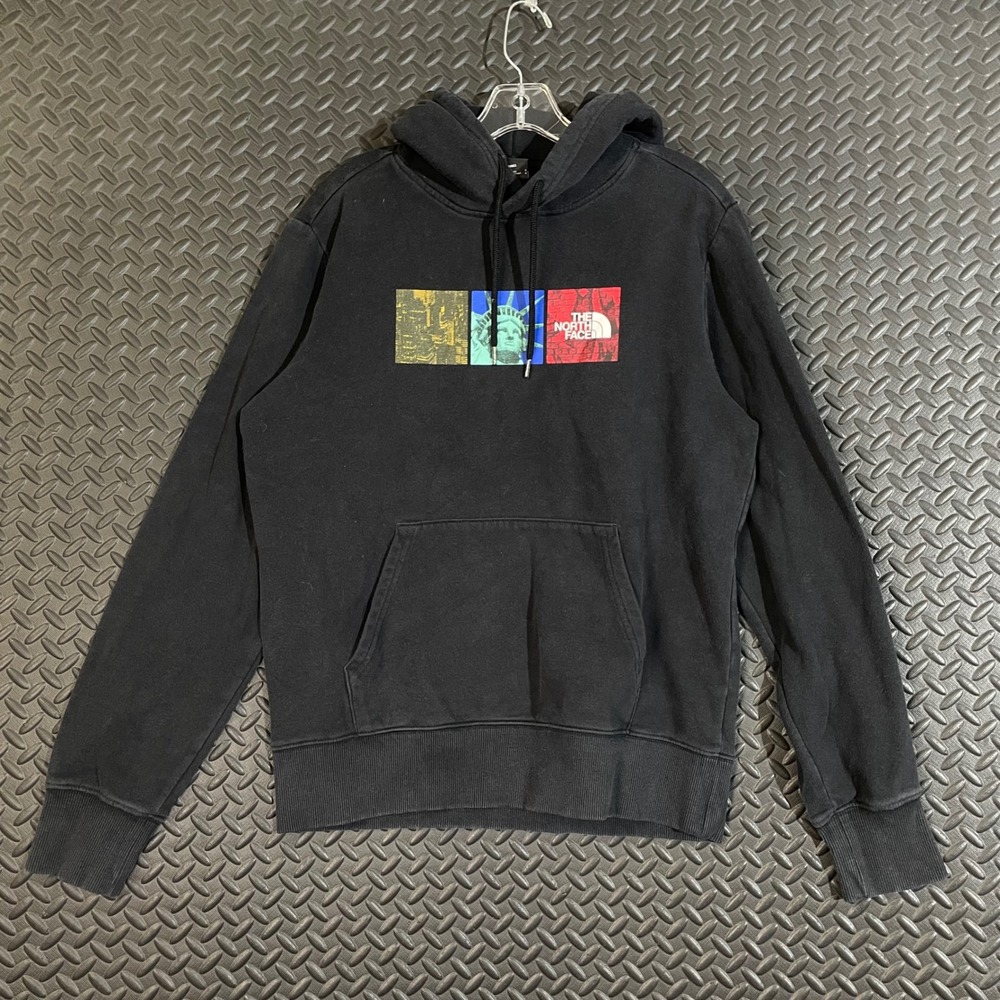 The North Face Black Hoodie Statue of Liberty Graphic Pullover Men's Size Small